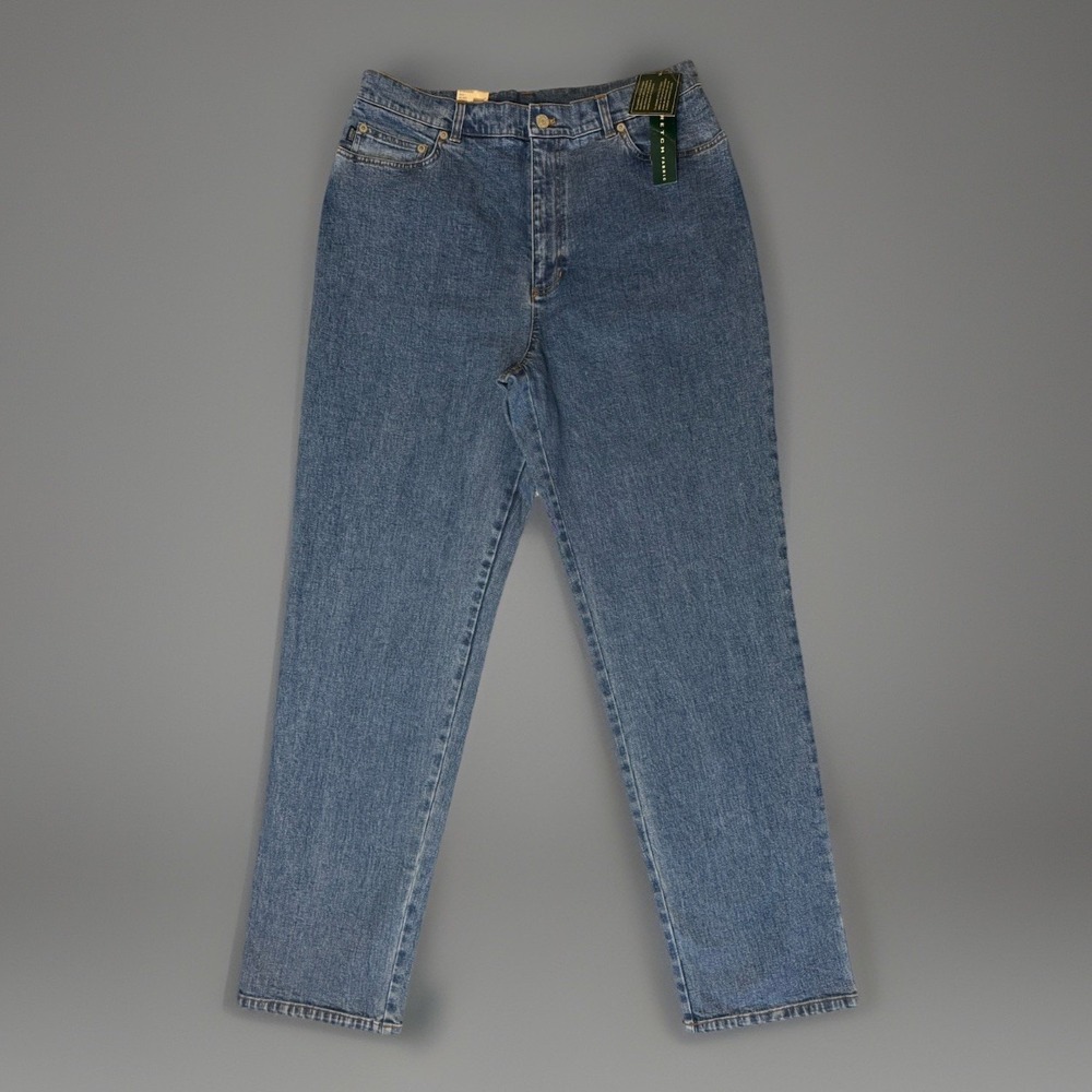 NWT Lauren‎ Ralph Lauren Stretch Classic Fit Womens Jean Size 14 MD Indig